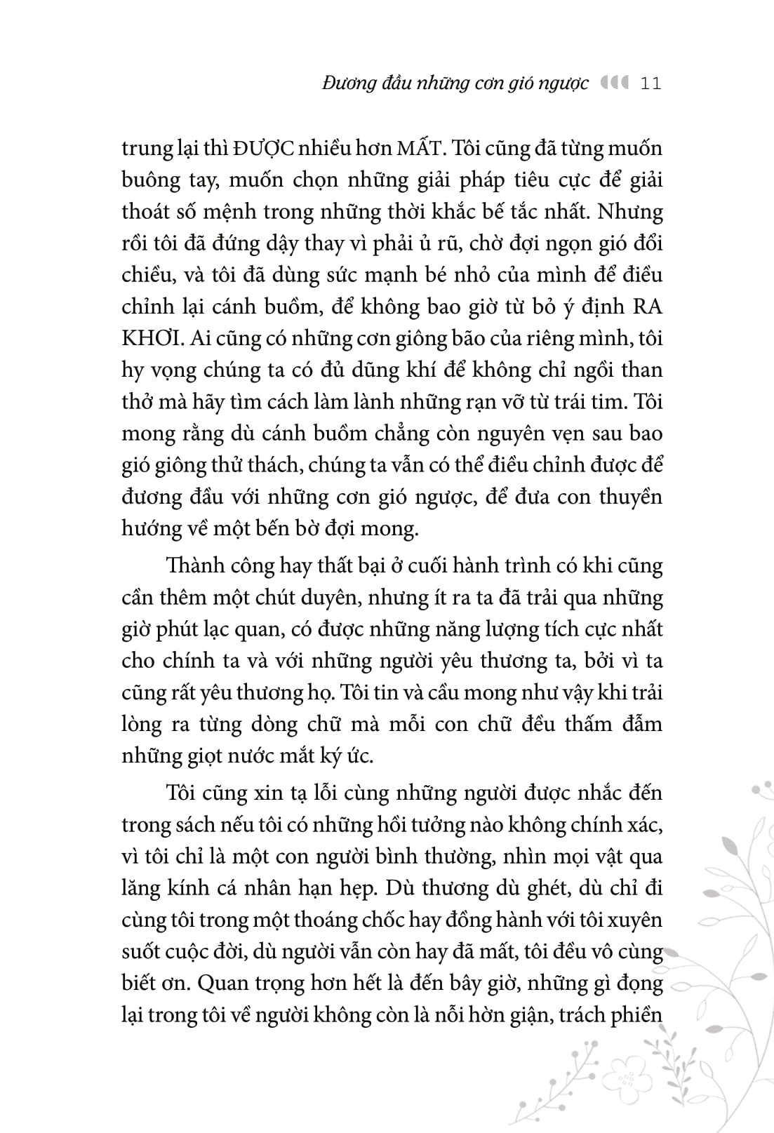 đương đầu những cơn gió ngược