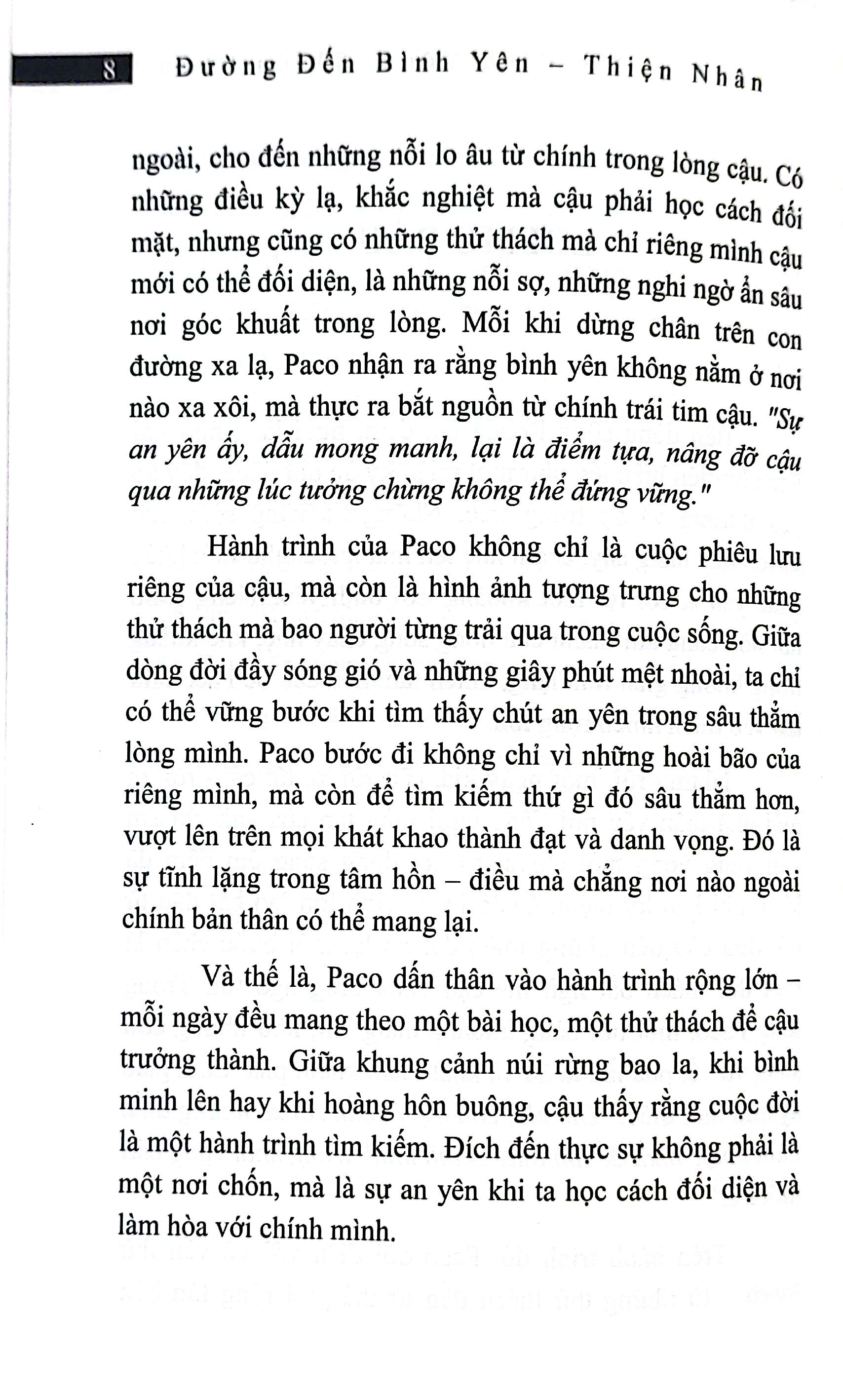 đường đến bình yên - đích đến của mọi cuộc hành trình