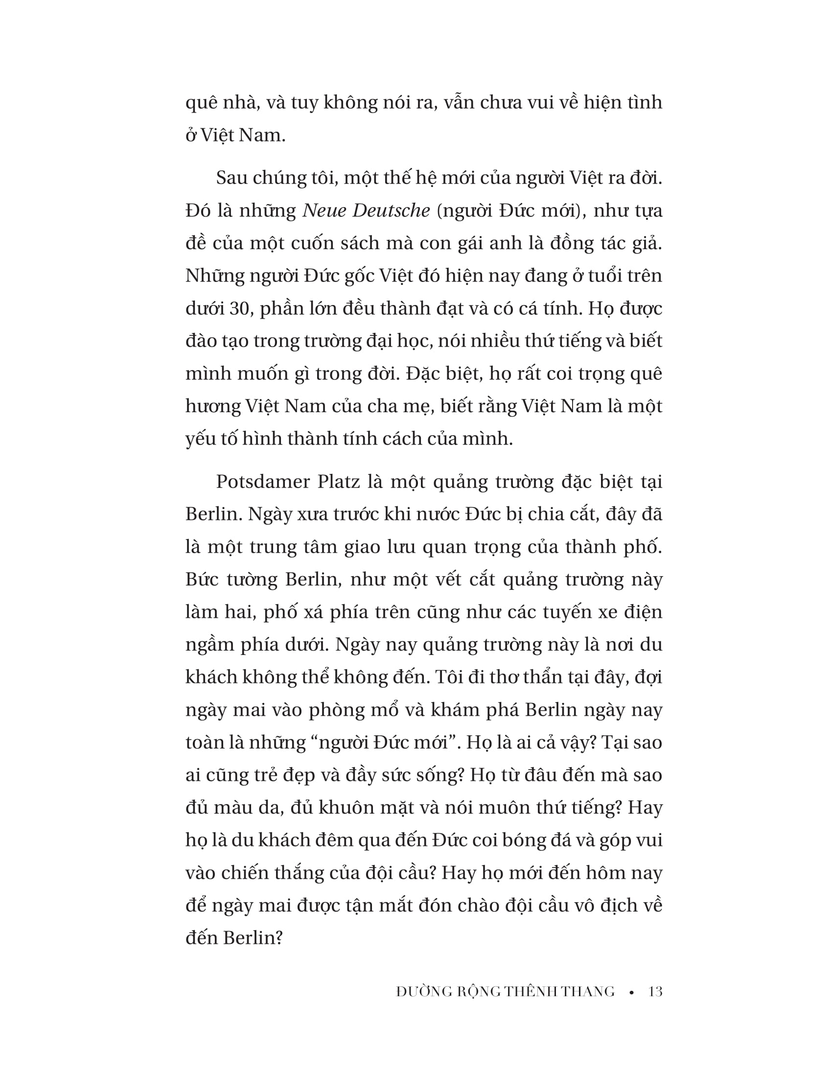 đường rộng thênh thang