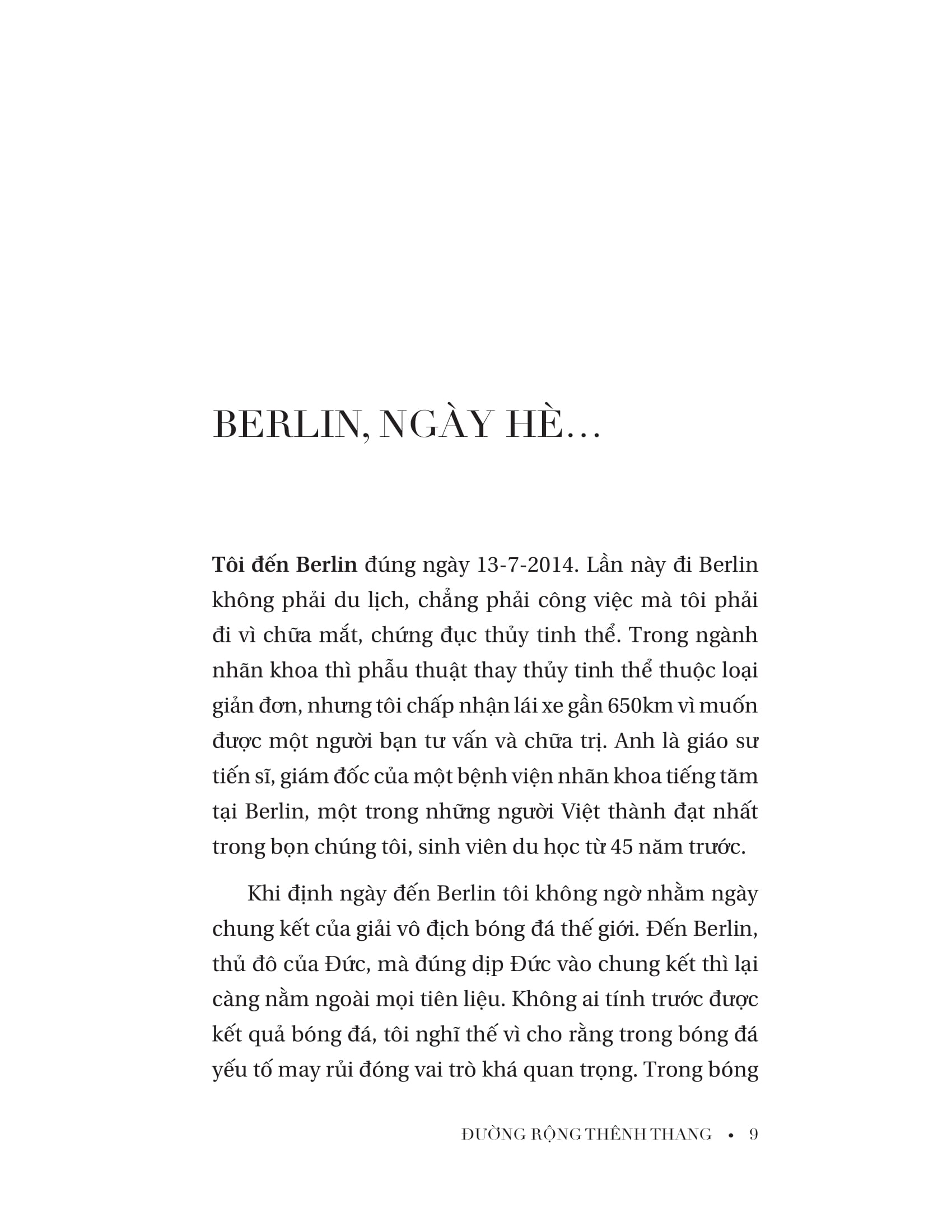 đường rộng thênh thang