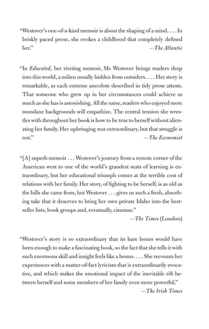 educated: a memoir (new york times bestseller)