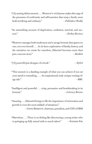 educated: a memoir (new york times bestseller)