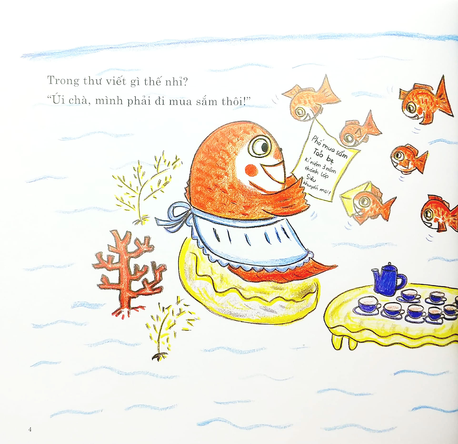 ehon - cô cá setouchi taiko muốn đi dự tiệc