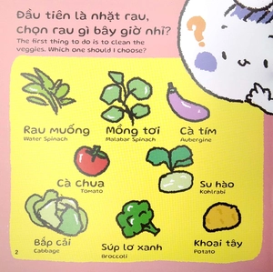 ehon kĩ năng sống - miu miu tự lập: học làm bếp (từ 1 - 6 tuổi) (song ngữ anh - việt)