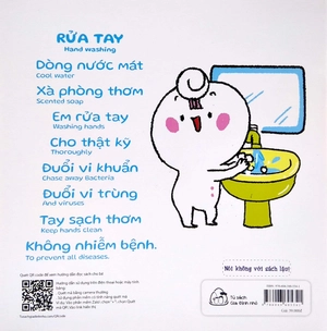 ehon kĩ năng sống - miu miu tự lập: rửa tay (từ 1 - 6 tuổi) (song ngữ anh - việt)