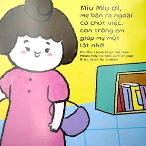 ehon kĩ năng sống - miu miu tự lập: trông em (từ 1 - 6 tuổi) (song ngữ anh - việt)