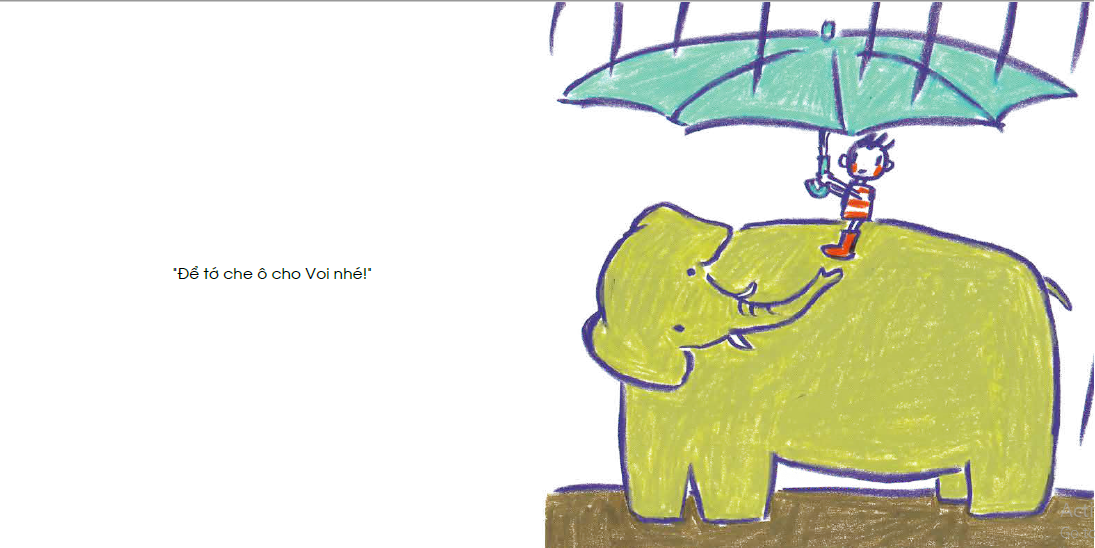 ehon - mọt sách mogu - che ô cho bạn nhé (từ 0 - 6 tuổi)