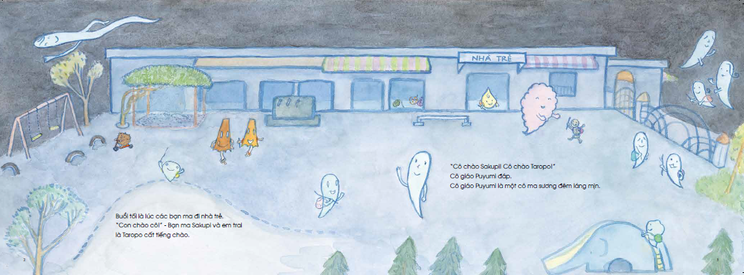 ehon - mọt sách mogu - chuyện của sakupi và taropo: chuyến dã ngoại của các bạn ma (từ 3 - 6 tuổi)