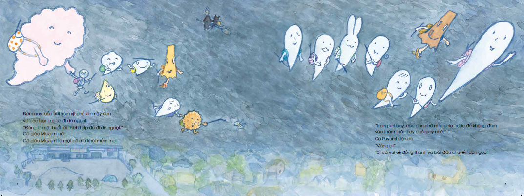 ehon - mọt sách mogu - chuyện của sakupi và taropo: chuyến dã ngoại của các bạn ma (từ 3 - 6 tuổi)