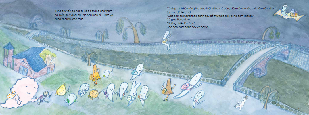 ehon - mọt sách mogu - chuyện của sakupi và taropo: chuyến dã ngoại của các bạn ma (từ 3 - 6 tuổi)