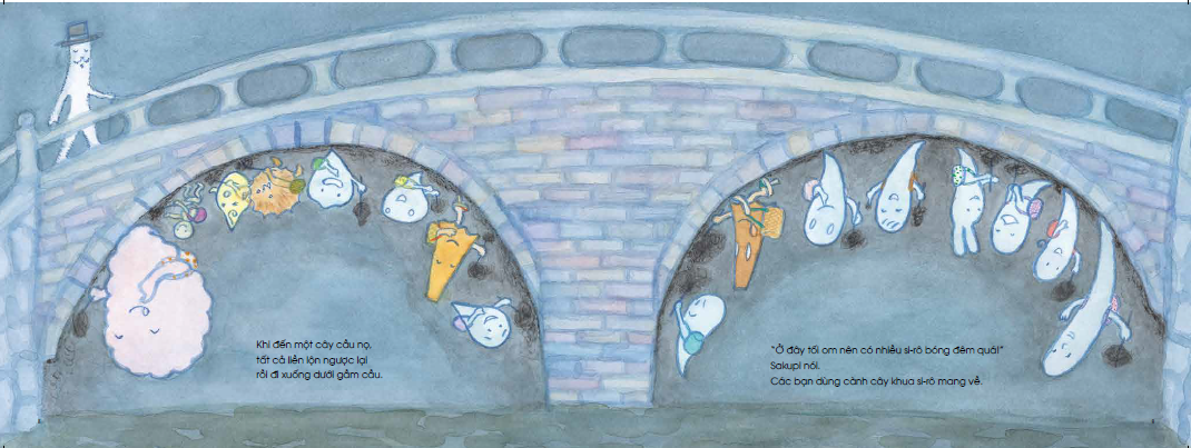 ehon - mọt sách mogu - chuyện của sakupi và taropo: chuyến dã ngoại của các bạn ma (từ 3 - 6 tuổi)