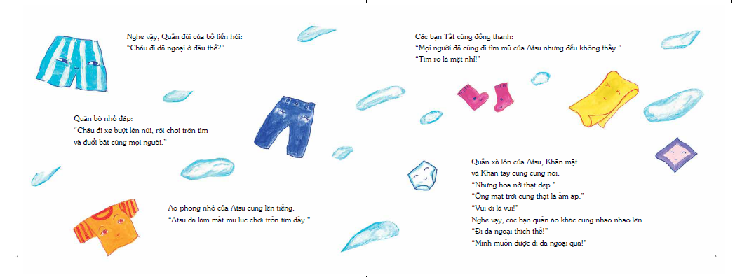 ehon - mọt sách mogu - chuyến dã ngoại của quần áo (từ 3 - 6 tuổi)