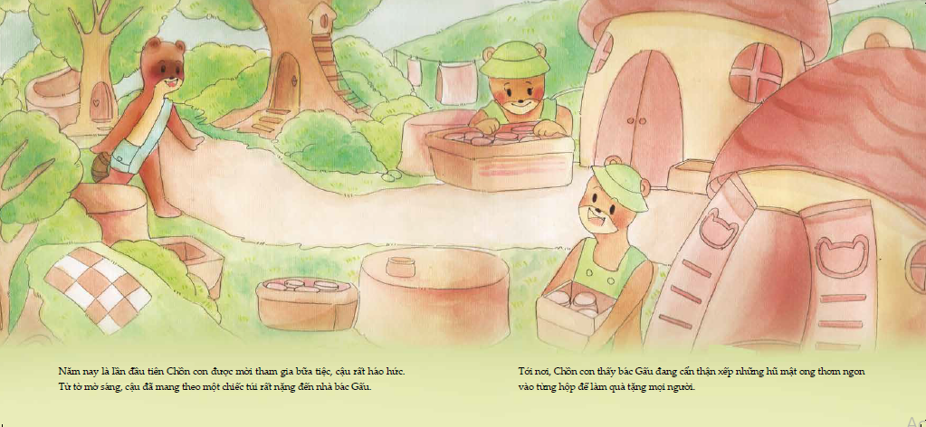 ehon - mọt sách mogu - mật ong và cà phê (từ 3 tuổi trở lên)