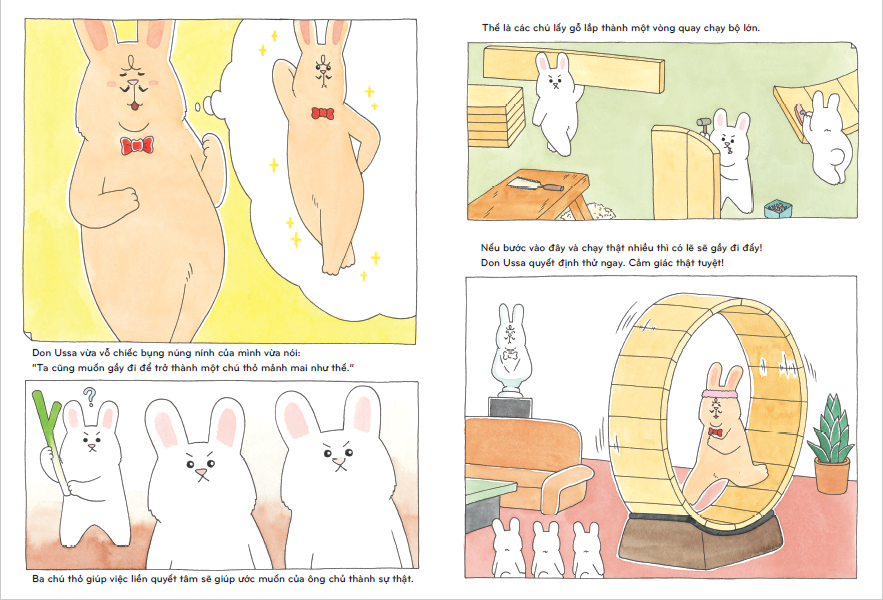 ehon nhật bản - chiến lược giảm cân của thỏ don ussa (dành cho trẻ từ 3 tuổi trở lên)