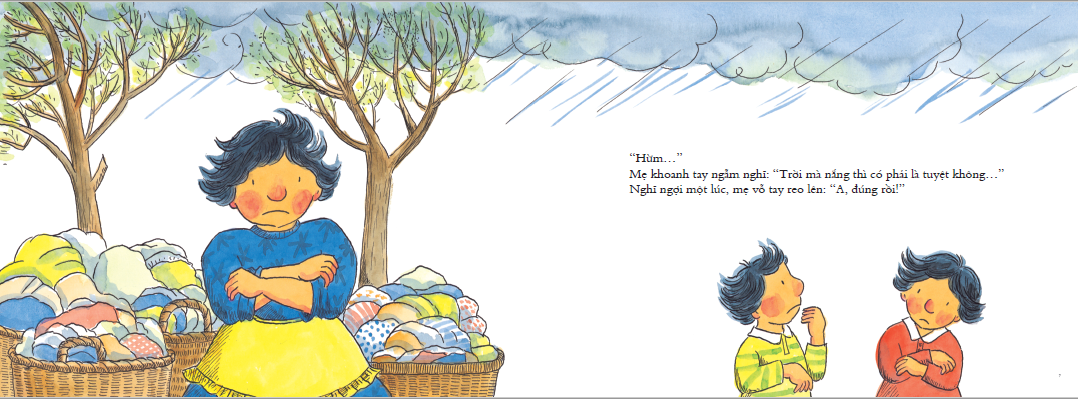 ehon nhật bản - mẹ giặt đồ ngày mây