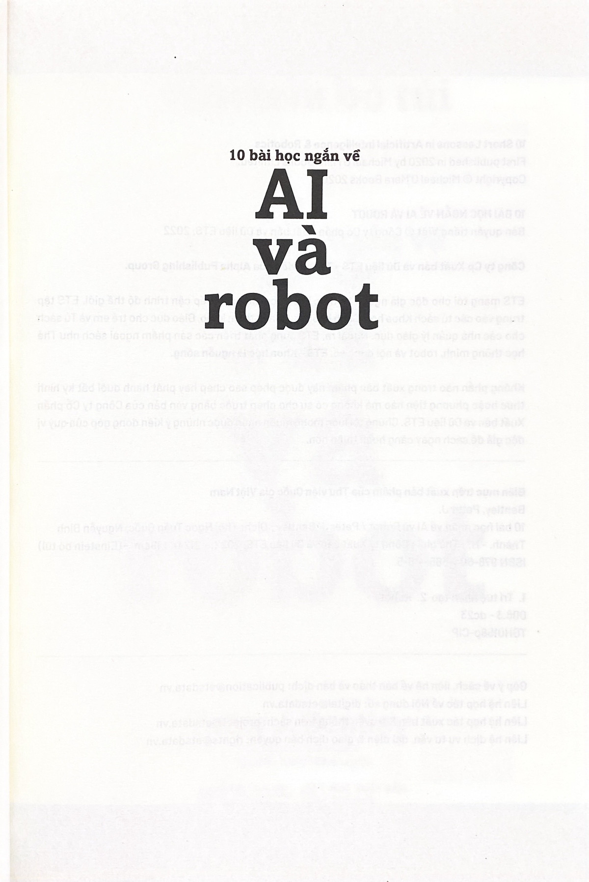 einstein bỏ túi - 10 bài học ngắn về: ai và robot