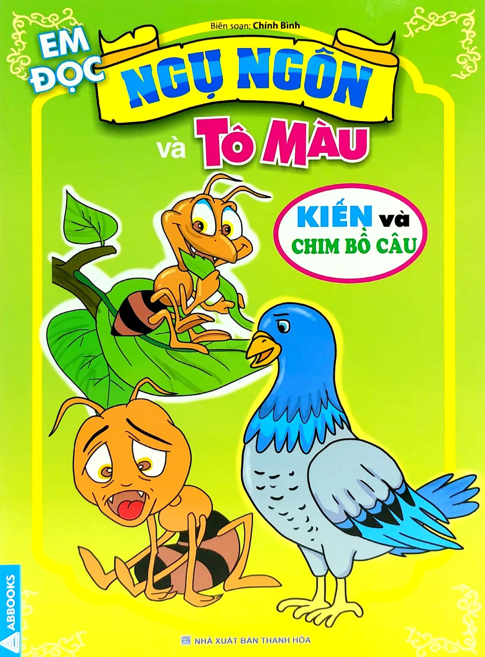 em đọc ngụ ngôn và tô màu: kiến và chim bồ câu