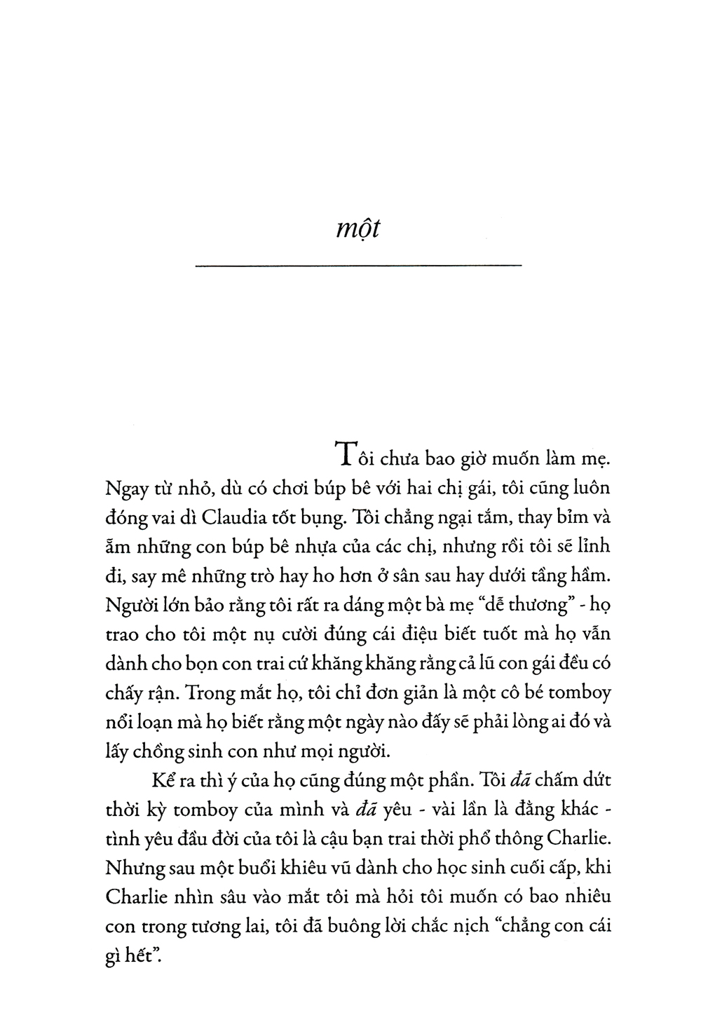 em không muốn có baby