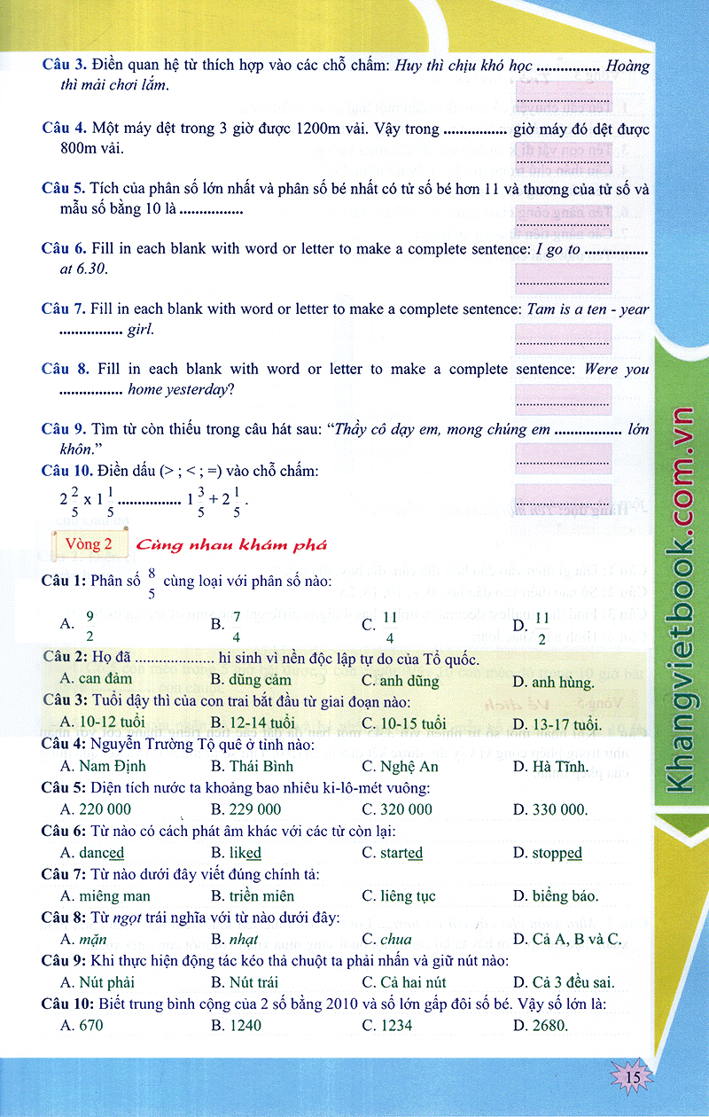 em muốn làm trạng nguyên nhỏ tuổi lớp 5