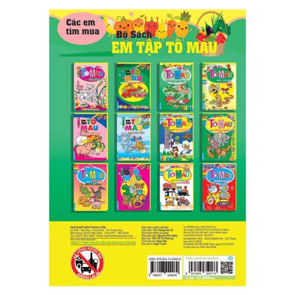 em tập tô màu - chủ đề các loại rau, củ