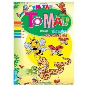 em tập tô màu - chủ đề côn trùng và các loài bò sát