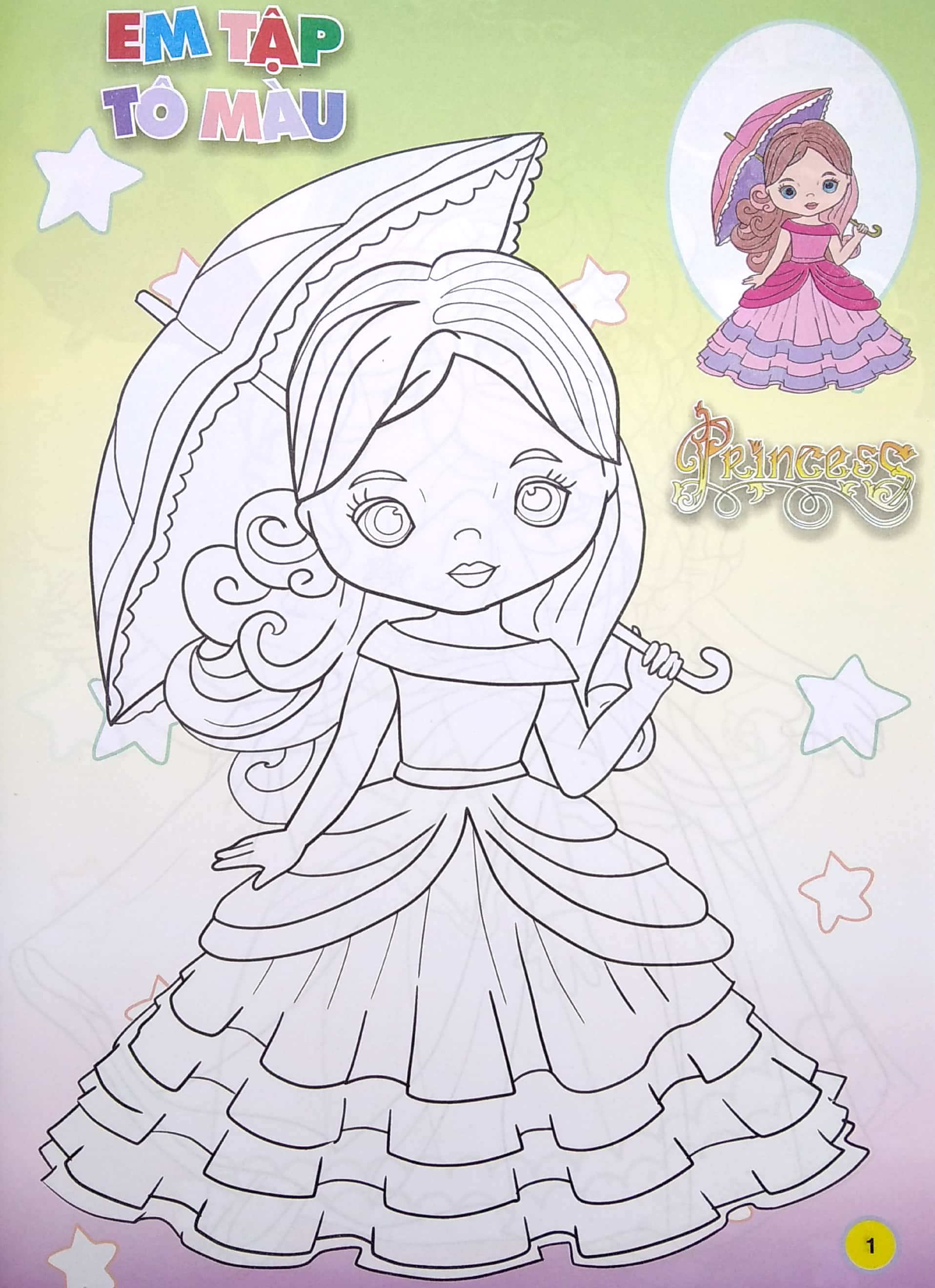 em tập tô màu - chủ đề công chúa diễm lệ