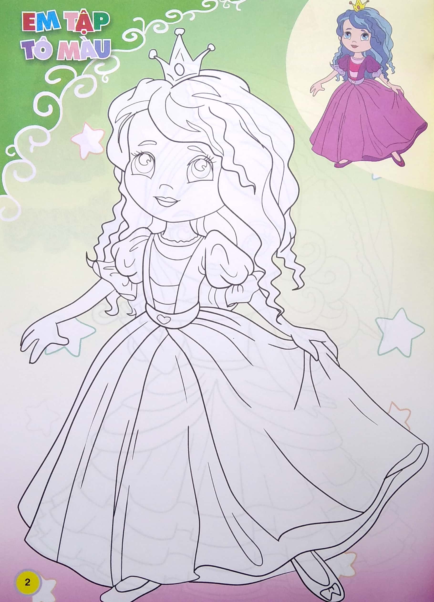 em tập tô màu - chủ đề công chúa diễm lệ