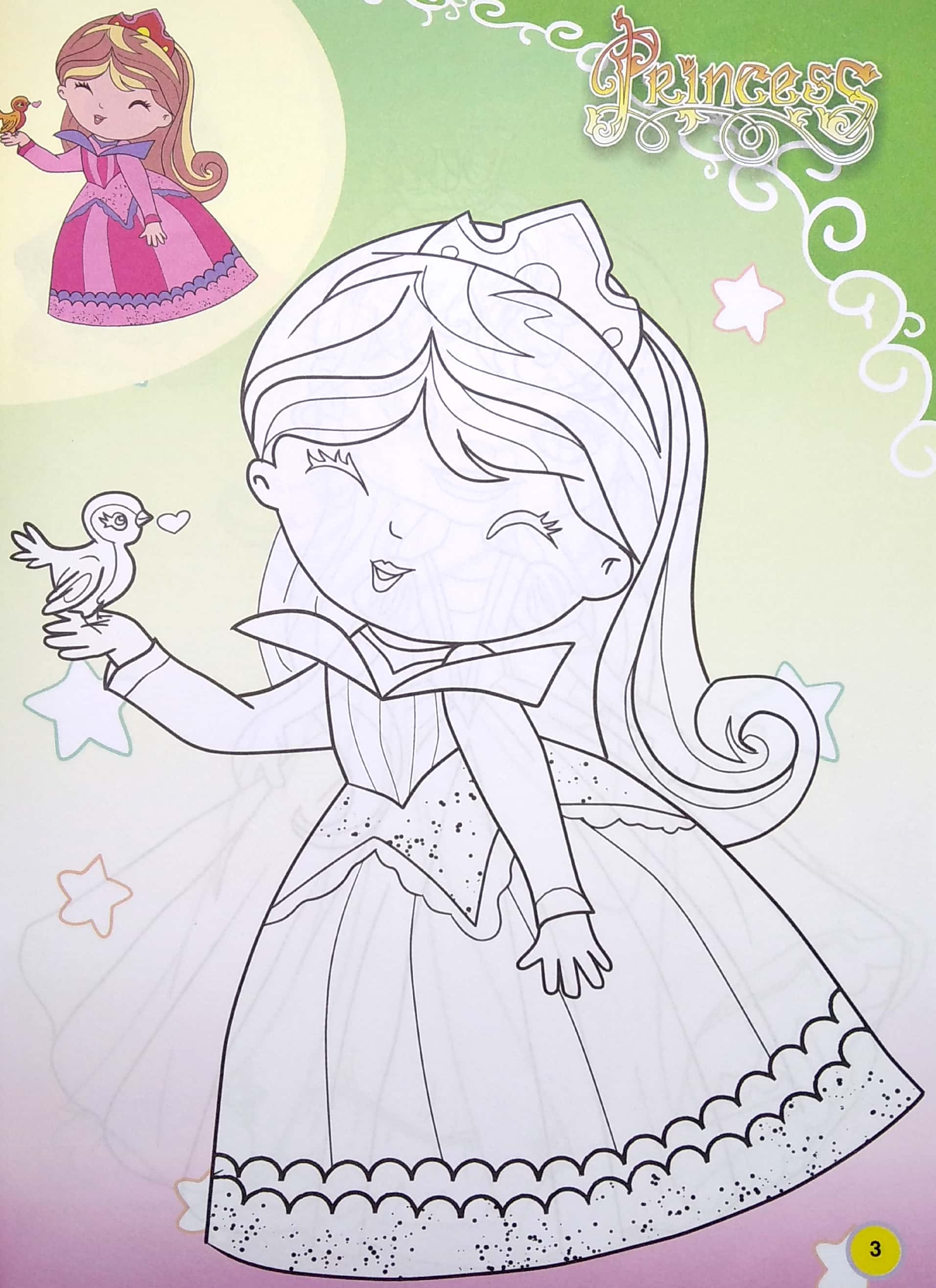 em tập tô màu - chủ đề công chúa diễm lệ