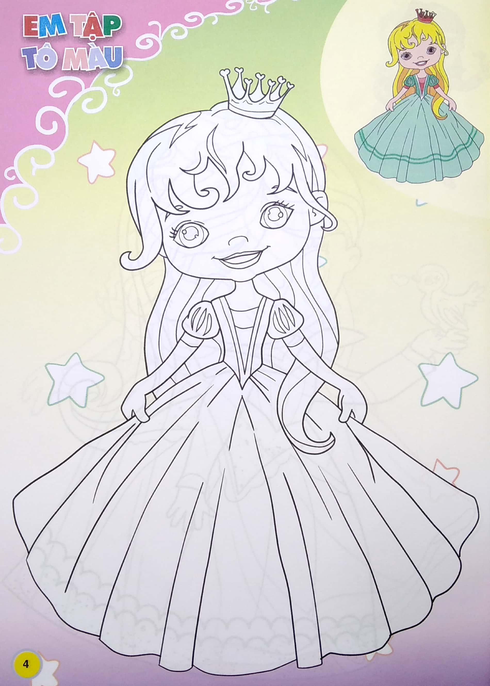 em tập tô màu - chủ đề công chúa diễm lệ