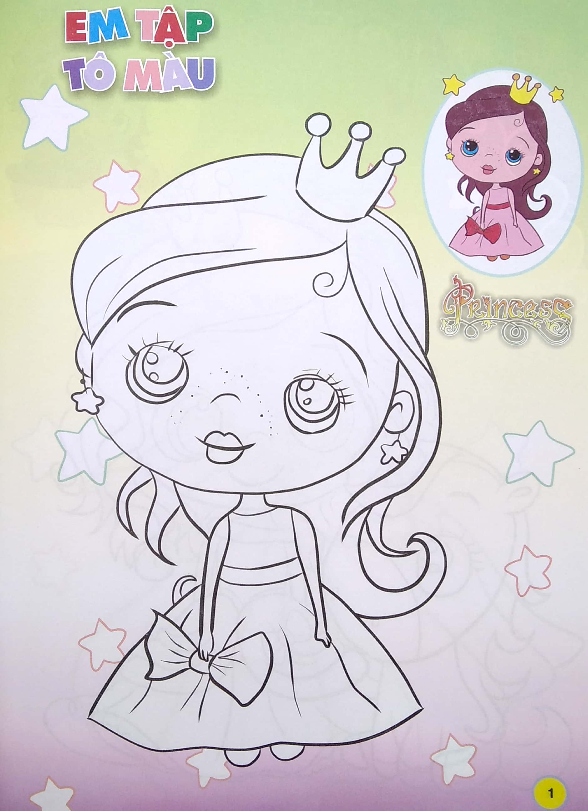 em tập tô màu - chủ đề công chúa xinh đẹp