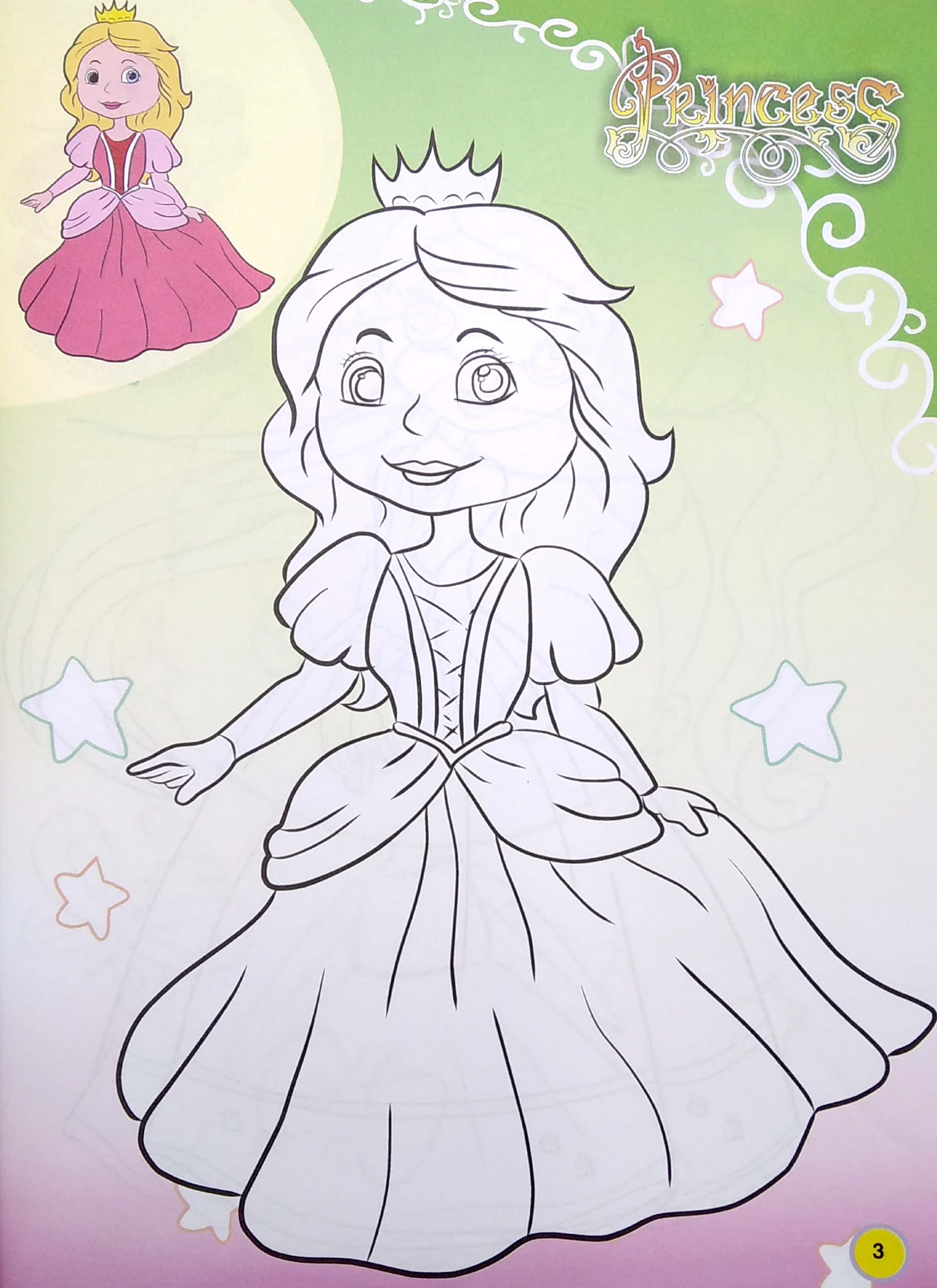em tập tô màu - chủ đề công chúa xinh đẹp