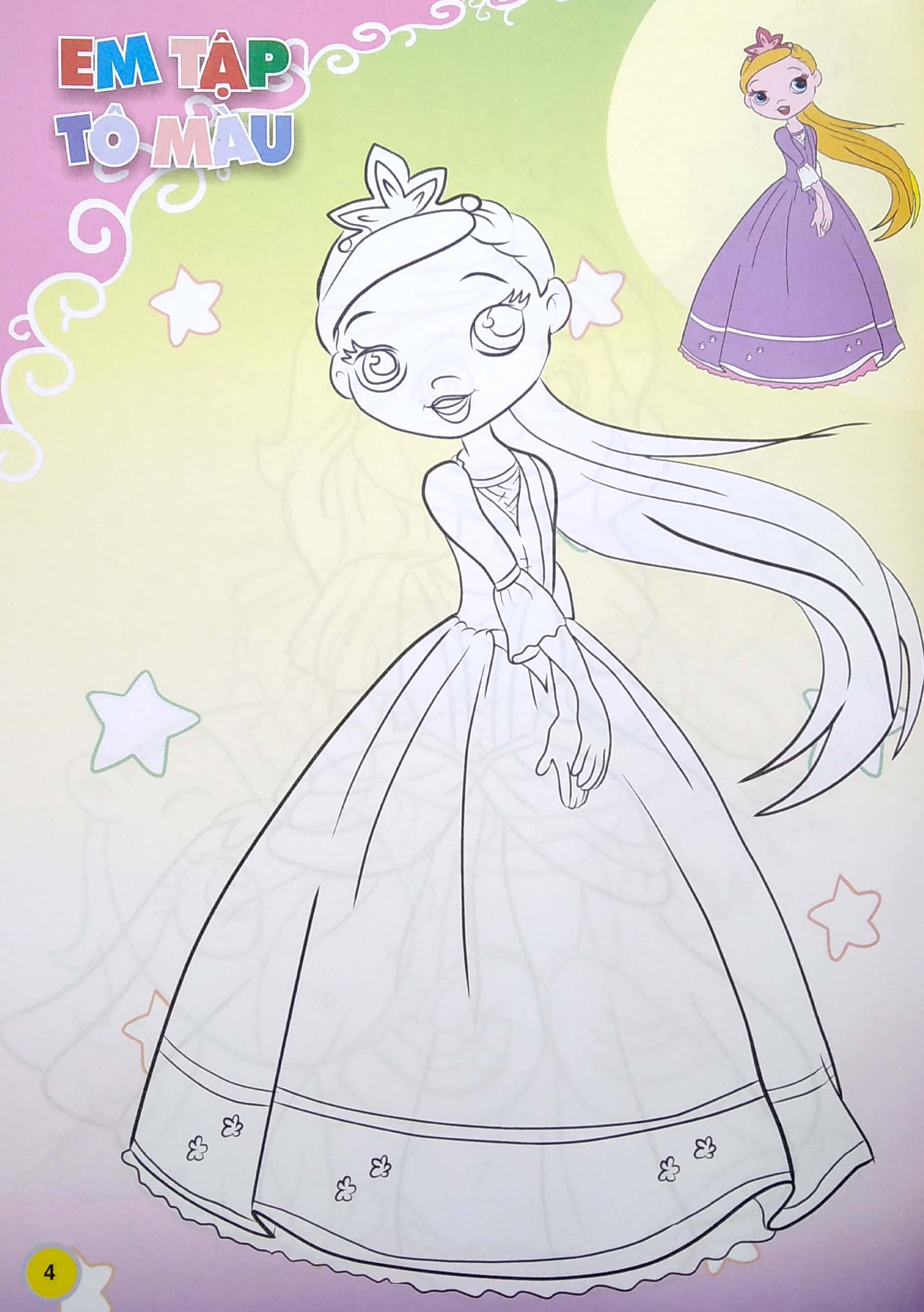 em tập tô màu - chủ đề công chúa xinh đẹp
