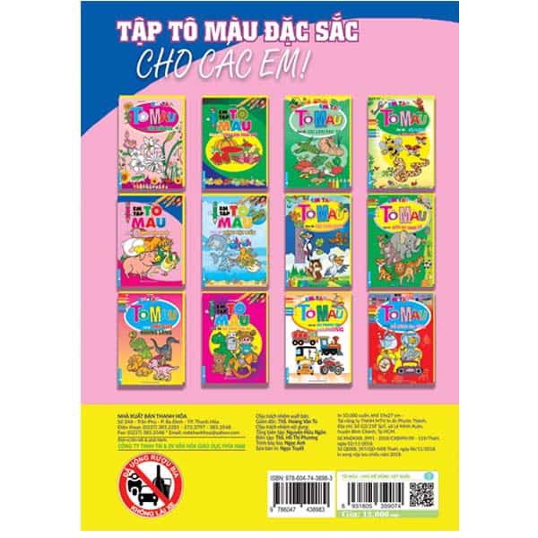 em tập tô màu - chủ đề động vật nuôi