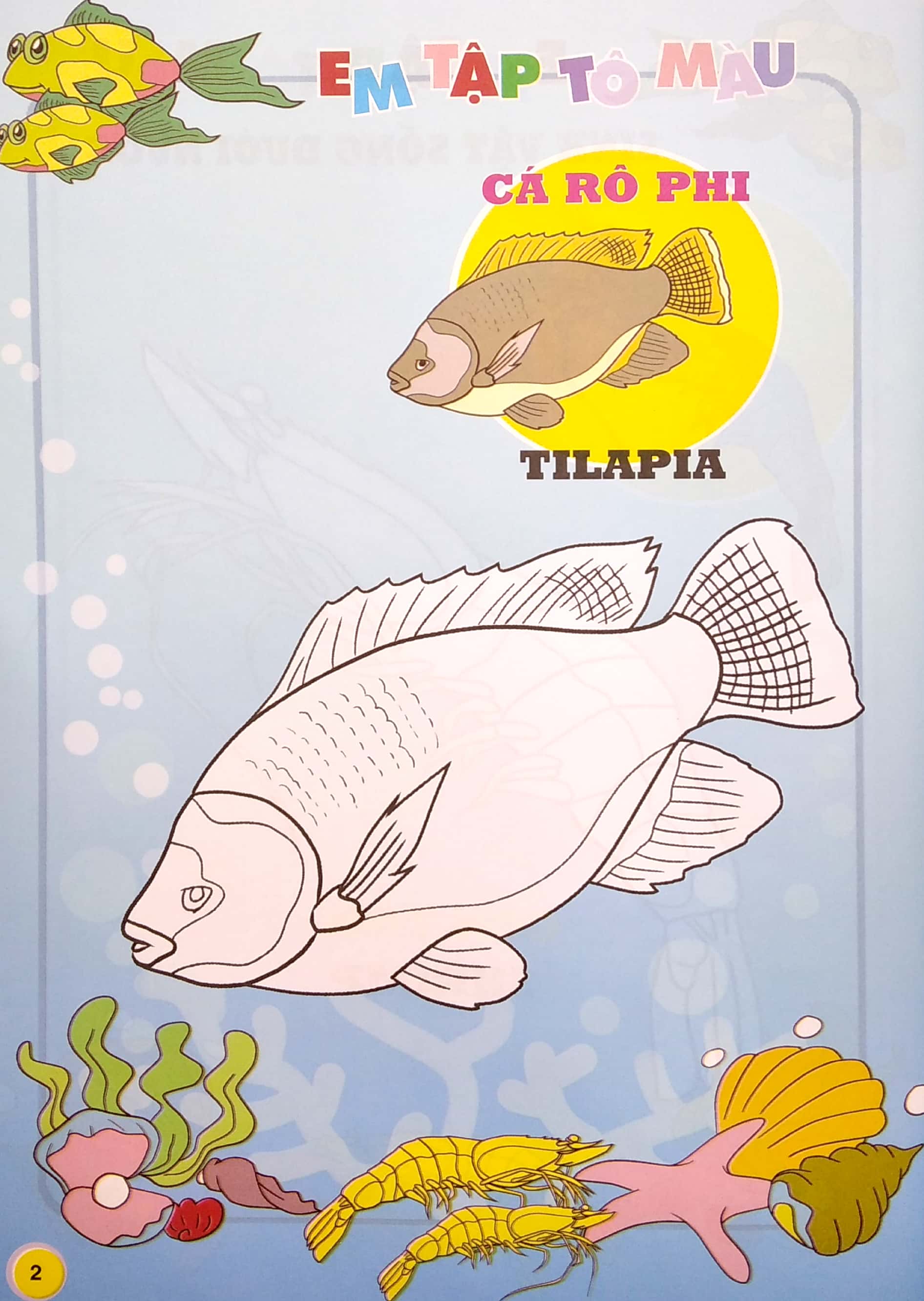 em tập tô màu - chủ đề: động vật sống dưới nước