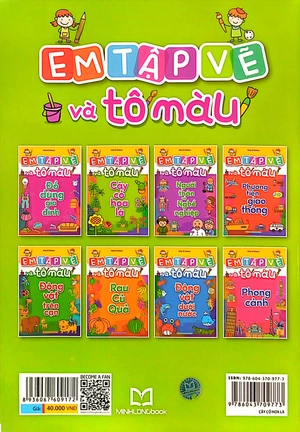 em tập vẽ và tô màu - cây cỏ hoa lá