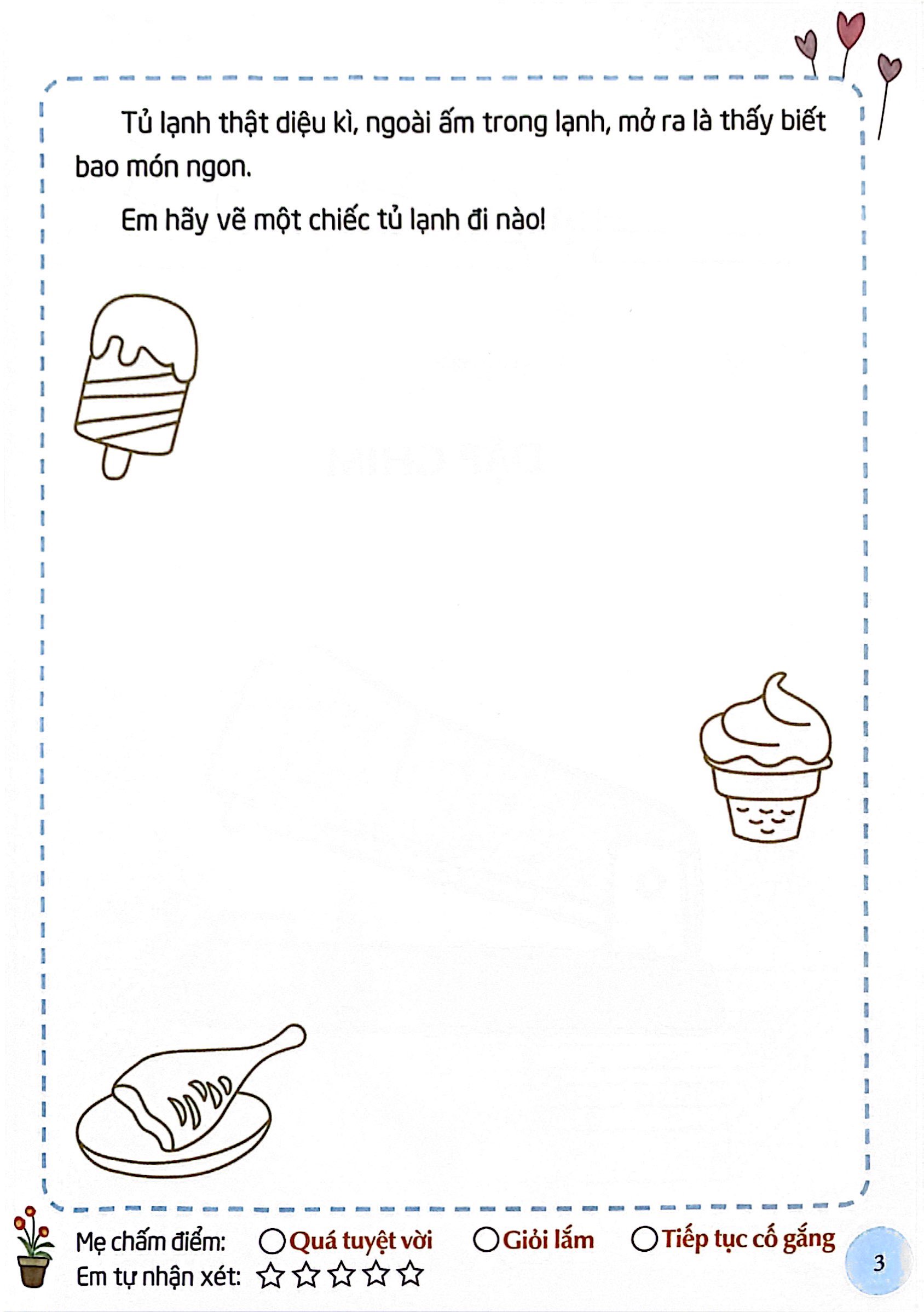 em tập vẽ và tô màu - đồ dùng gia đình