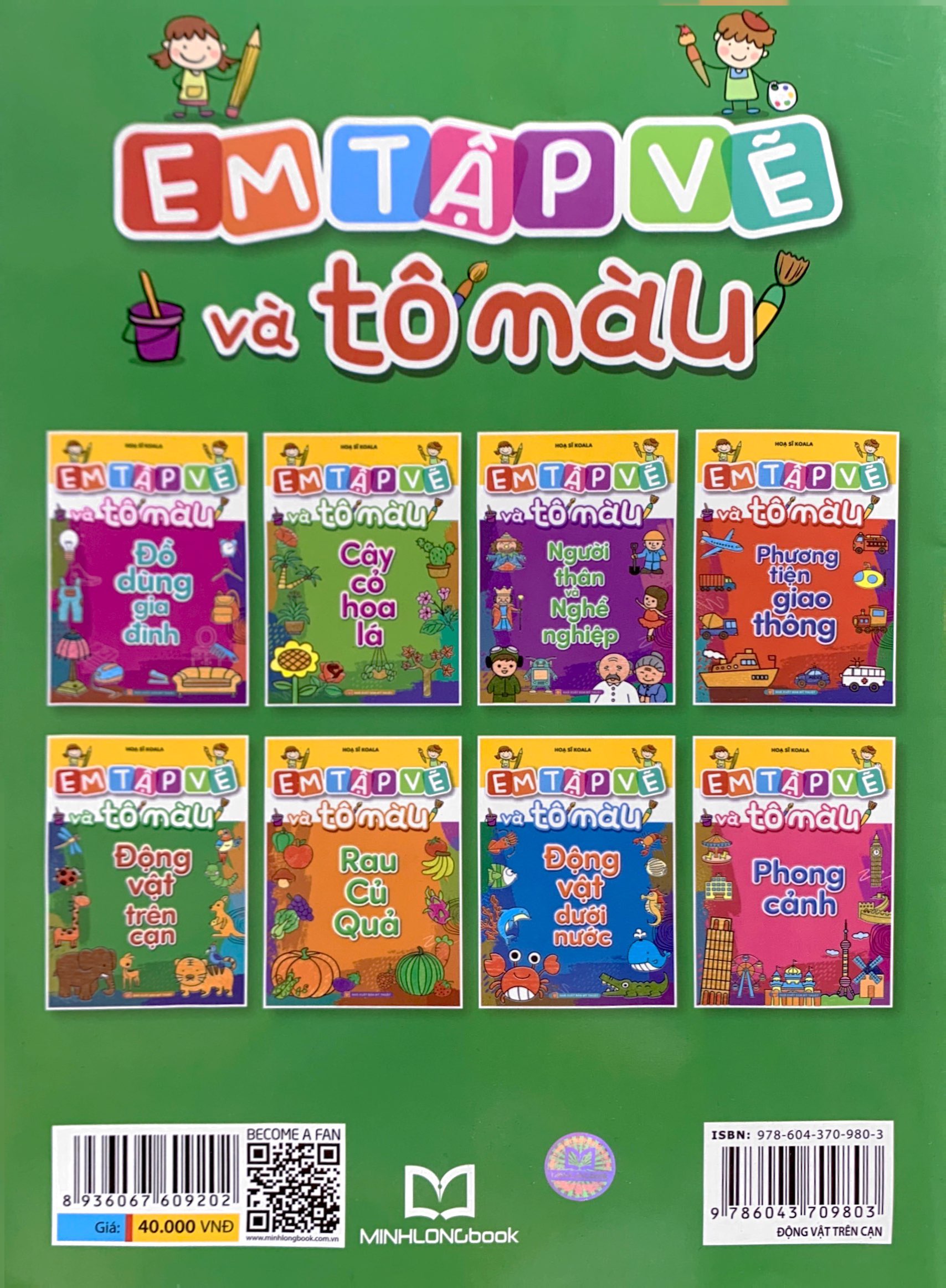 em tập vẽ và tô màu - động vật trên cạn