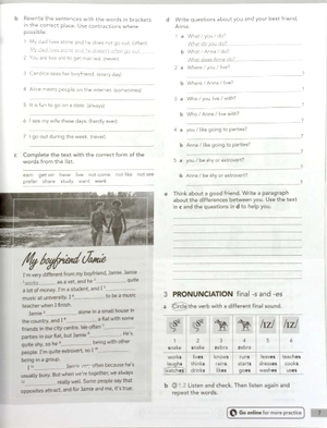 english file 4th edition: pre-intermediate: workbook with key