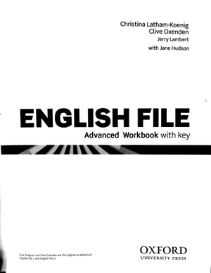 english file: advanced workbook with key 3rd edition