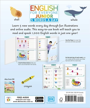 english for everyone junior: 5 words a day: learn and practice 1,000 english words