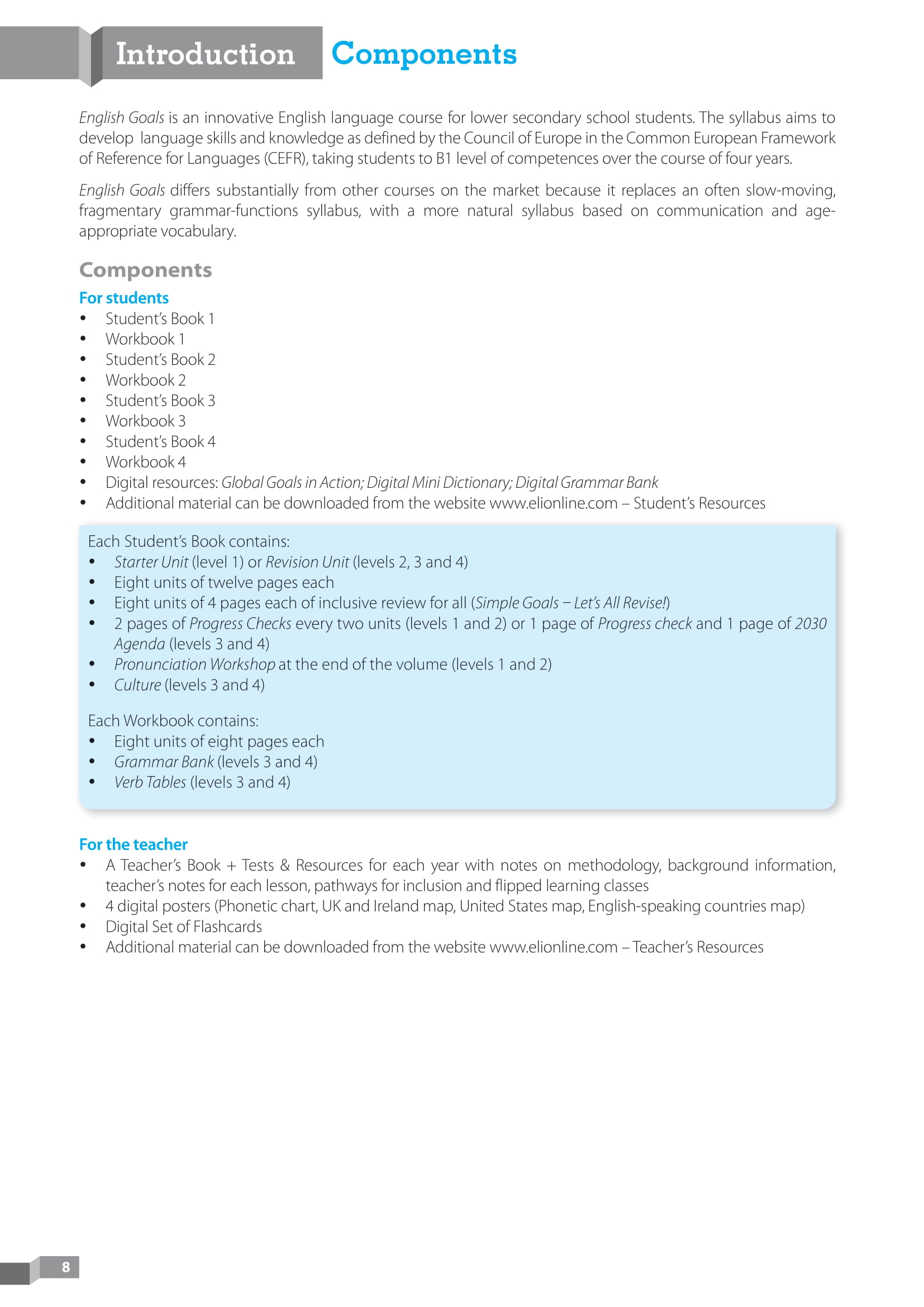 English Goals 1 - Level Pre-A1 - Teacher's Book