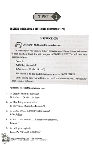 english grammar - ngữ pháp tiếng anh 7 (bài kiểm tra)