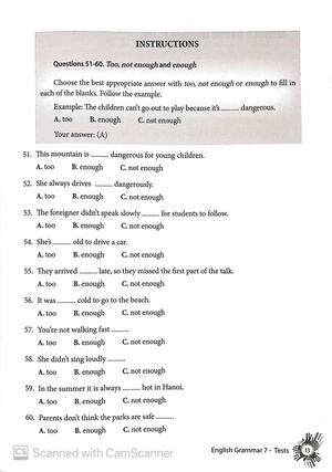 english grammar - ngữ pháp tiếng anh 7 (bài kiểm tra)