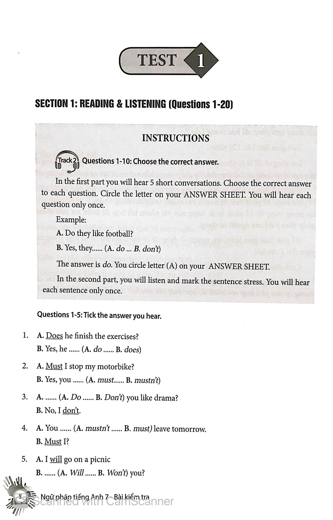english grammar - ngữ pháp tiếng anh 7 (sách bài tập)