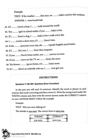 english grammar - ngữ pháp tiếng anh 8 (bài kiểm tra)