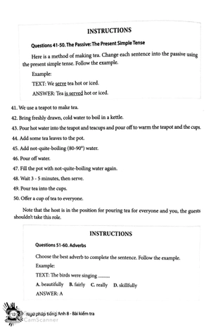 english grammar - ngữ pháp tiếng anh 8 (bài kiểm tra)