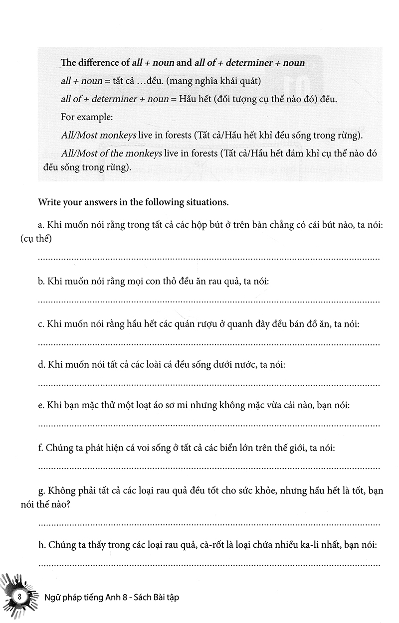 english grammar - ngữ pháp tiếng anh 8 (sách bài tập)