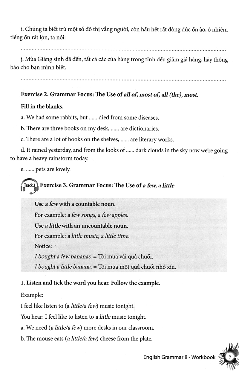 english grammar - ngữ pháp tiếng anh 8 (sách bài tập)