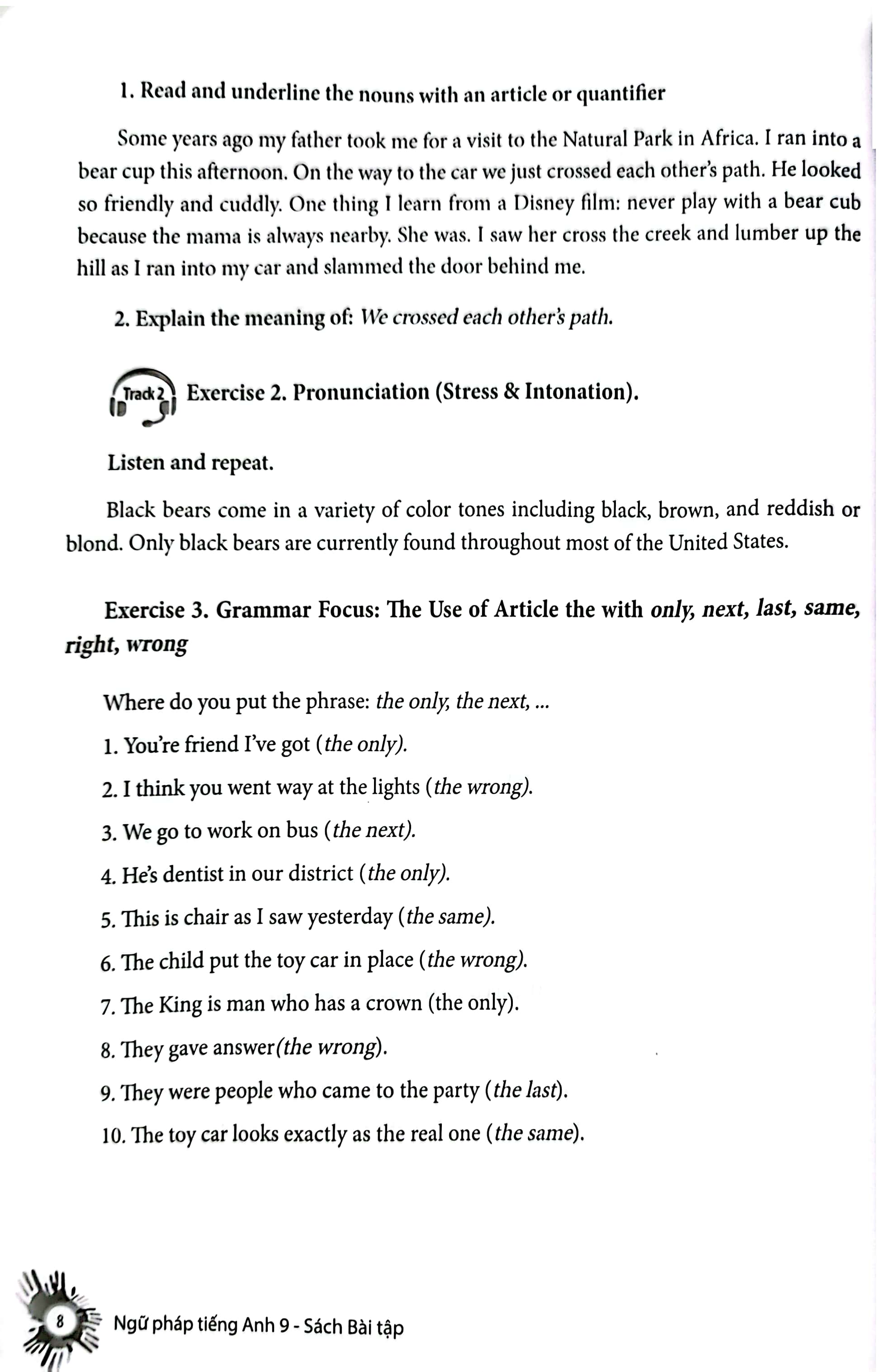 english grammar - ngữ pháp tiếng anh 9 (sách bài tập)