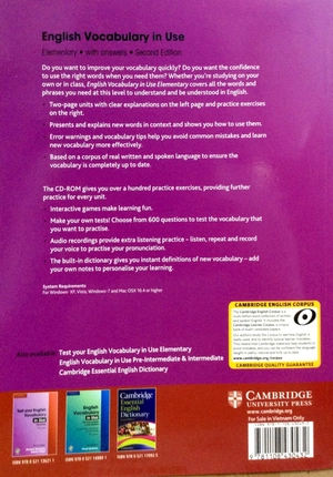 english vocabulary in use: elementary book with answers fahasa reprint edition: vocabulary reference and practice (cd-rom)